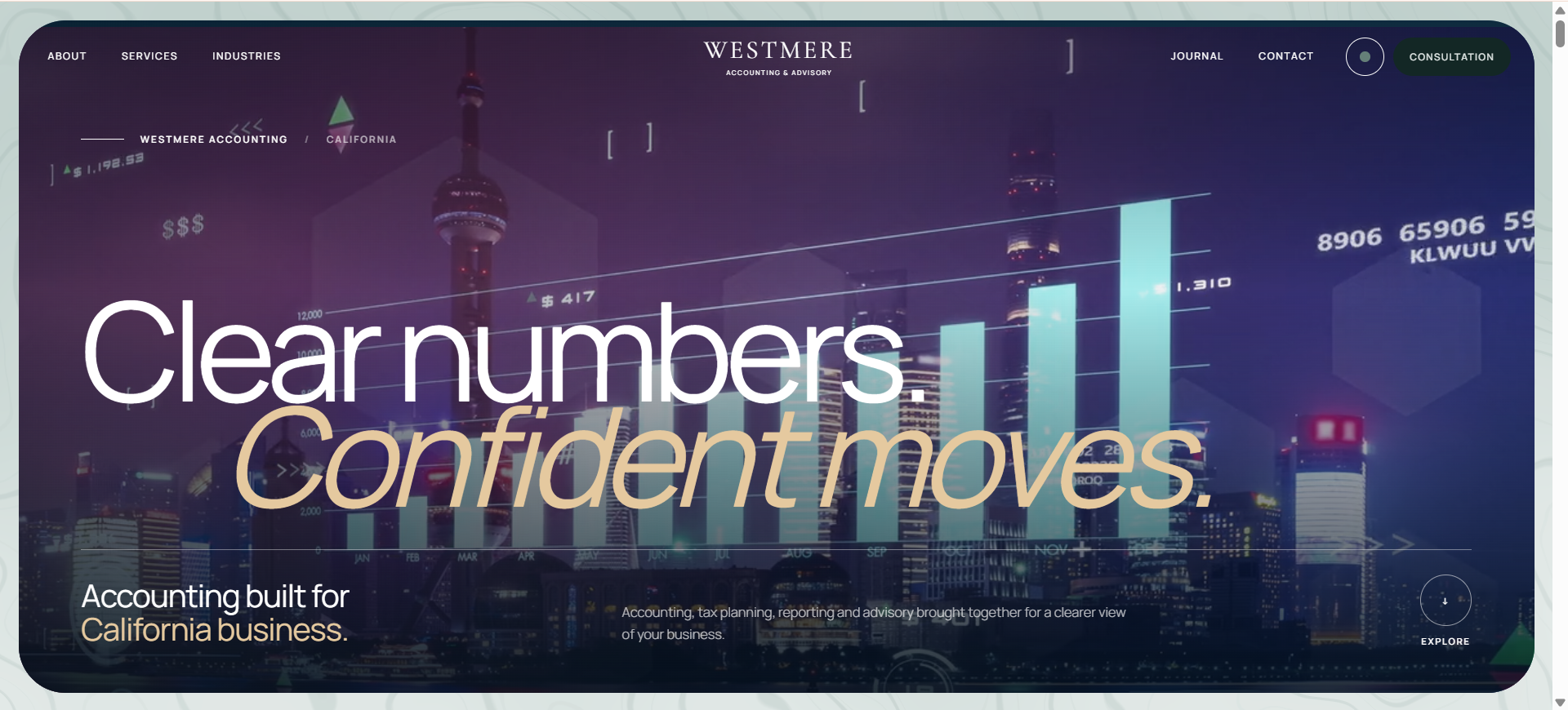 Westmere Accounting website template screenshot